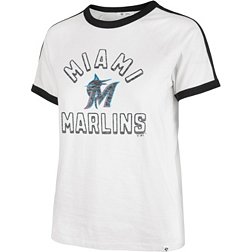 Profile Women's White/Black Miami Marlins Plus Size Colorblock T-Shirt