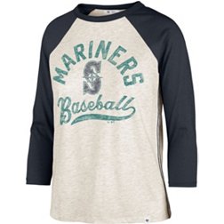 '47 Women's Seattle Mariners Cream Retro Daze 3/4 Raglan Long Sleeve T-Shirt