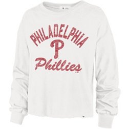 '47 Women's Philadelphia Phillies White Parkway Long Sleeve Crop Top T-Shirt