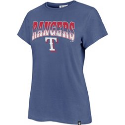 NWT Womens Texas Rangers Cute '47 Brand White/Blue Short Sleeve Logo  Shirt Large