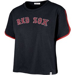 '47 Brand Women's Boston Red Sox Navy Wordmark Crop Top