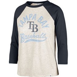 '47 Women's Tampa Bay Rays Cream Retro Daze 3/4 Raglan Long Sleeve T-Shirt