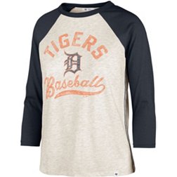 '47 Women's Detroit Tigers Cream Retro Daze 3/4 Raglan Long Sleeve T-Shirt