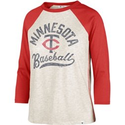 '47 Brand Women's Minnesota Twins Tan Ava Raglan Long Sleeve T-Shirt