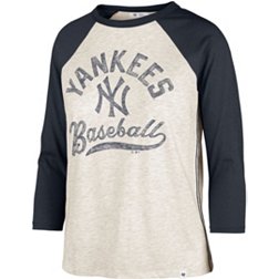 '47 Women's New York Yankees Cream Retro Daze 3/4 Raglan Long Sleeve T-Shirt