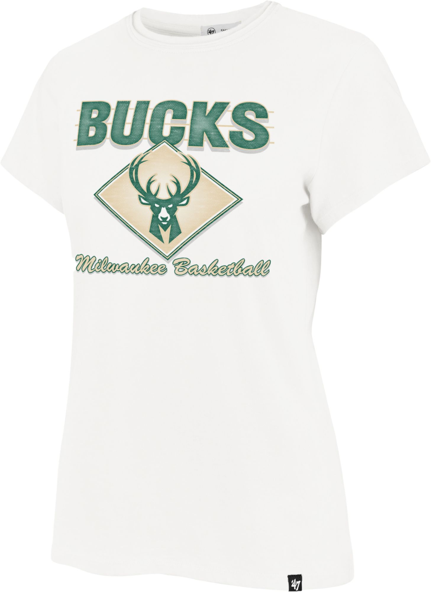 '47 Women's Milwaukee Bucks White We Have Heart Frankie T-Shirt