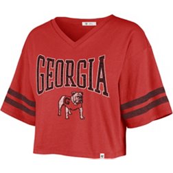 ‘47 Women's Georgia Bulldogs Red Fanfare Sporty Crop T-Shirt