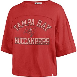 '47 Women's Tampa Bay Buccaneers Red Half-Moon Crop T-Shirt