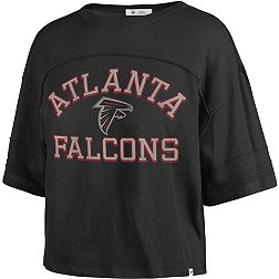 '47 Women's Atlanta Falcons Black Half-Moon Crop T-Shirt