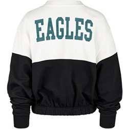 '47 Women's Philadelphia Eagles Color Block Bonita Sandstone Crew Sweatshirt
