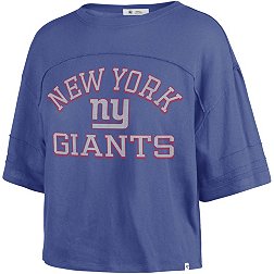 '47 Women's New York Giants Royal Half-Moon Crop T-Shirt