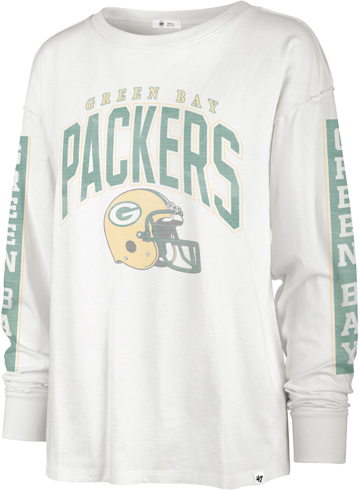 47 Women's Green Bay Packers Tomcat White Long Sleeve T-Shirt