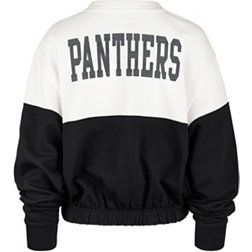 '47 Women's Carolina Panthers Color Block Bonita Sandstone Crew Sweatshirt