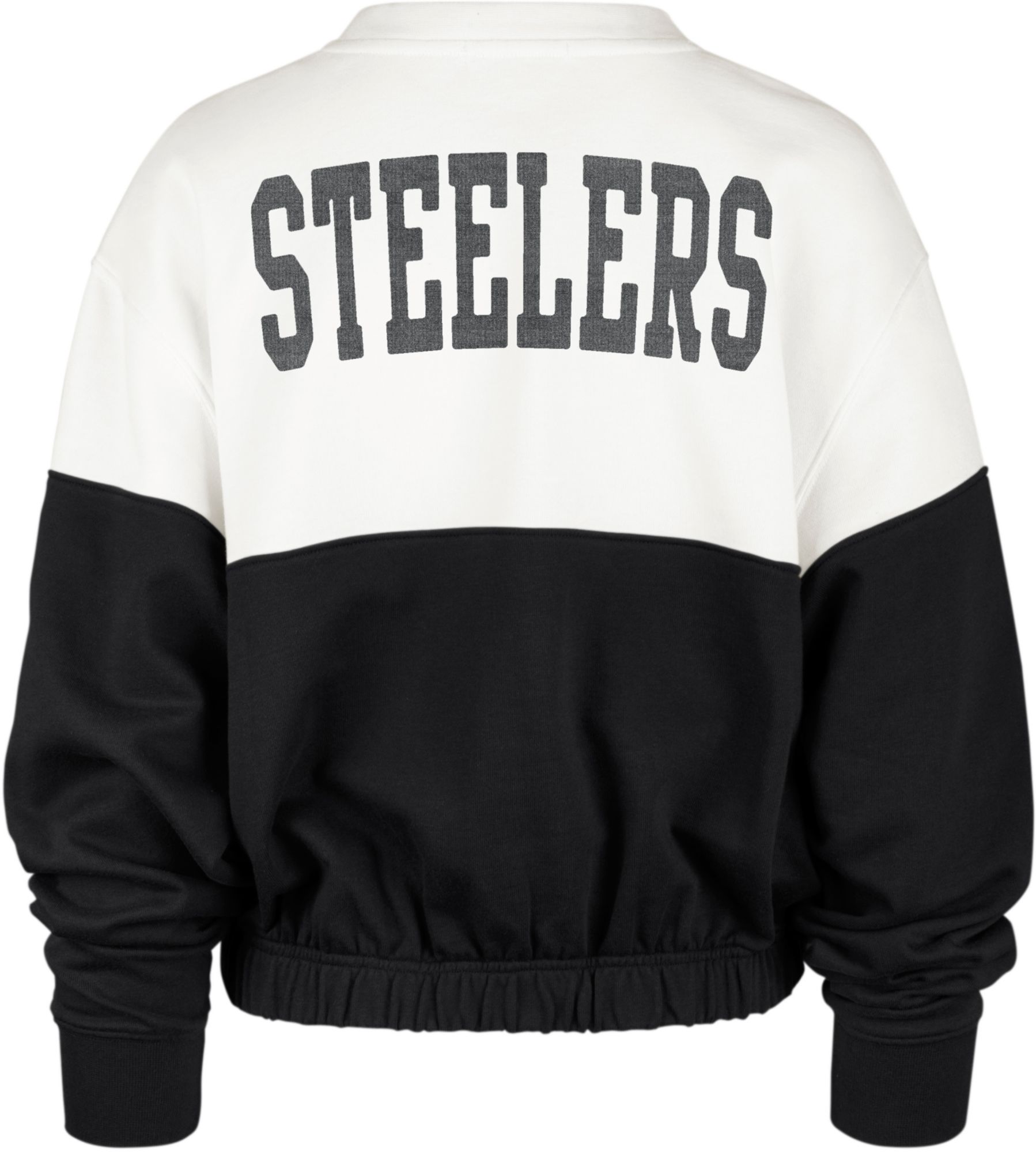 '47 Women's Pittsburgh Steelers Color Block Bonita Sandstone Crew Sweatshirt