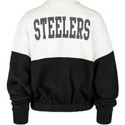 '47 Women's Pittsburgh Steelers Color Block Bonita Sandstone Crew Sweatshirt
