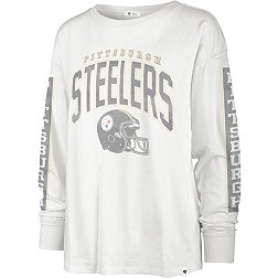 '47 Women's Pittsburgh Steelers Tomcat White Long Sleeve T-Shirt