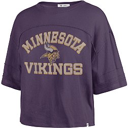 '47 Women's Minnesota Vikings Purple Half-Moon Crop T-Shirt