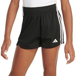 adidas Girls' 3-Stripe Pacer Mesh Shorts