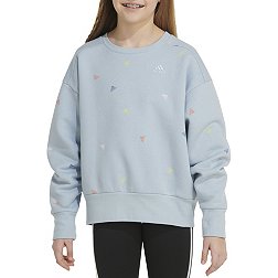 adidas Girls' Printed Crewneck Fleece Pullover