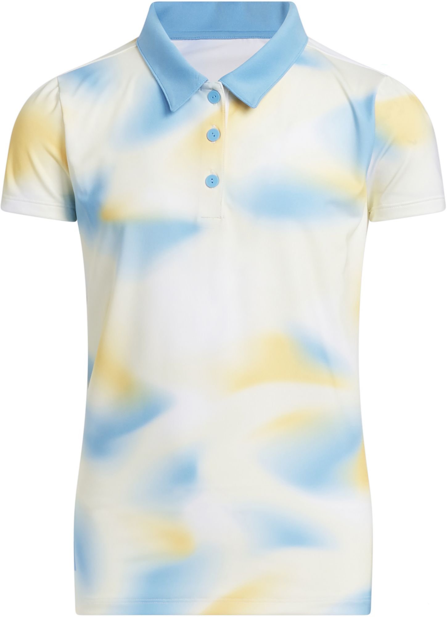 adidas Girls' All-over Short Sleeve Golf Polo