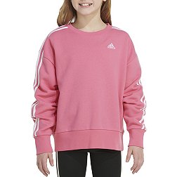 adidas Girls' Essential 3-Stripe Crewneck Pullover