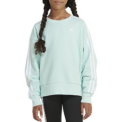 adidas Girls' Essential 3-Stripe Crewneck Pullover
