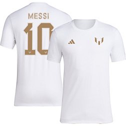 adidas Adult 2023 Ballon d'Or Lionel Messi #10 White T-Shirt