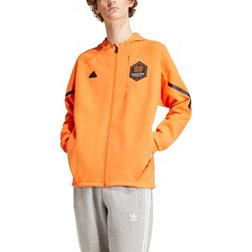 adidas Adult Houston Dynamo 2024 Orange Prematch Anthem Jacket
