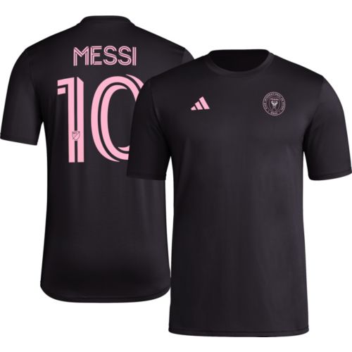 adidas Adult Inter Miami CF Lionel Messi #10 Black T-Shirt