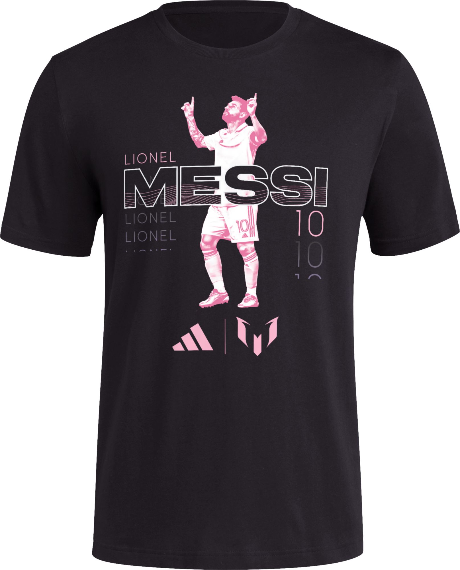 adidas Adult Lionel Messi #10 Celebrate Black T-Shirt