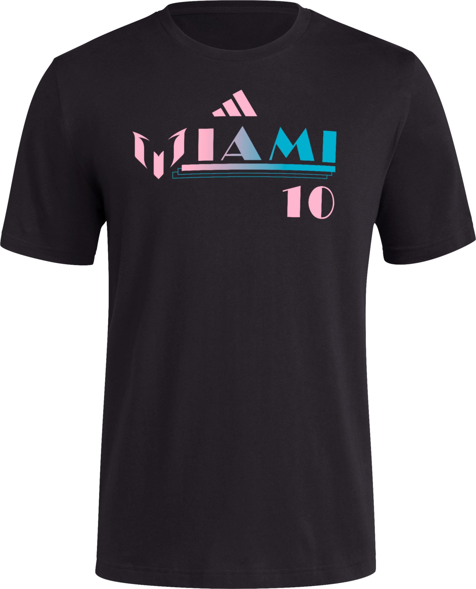 adidas Adult Miami Messi "M"IAMI LM #10 Black T-Shirt