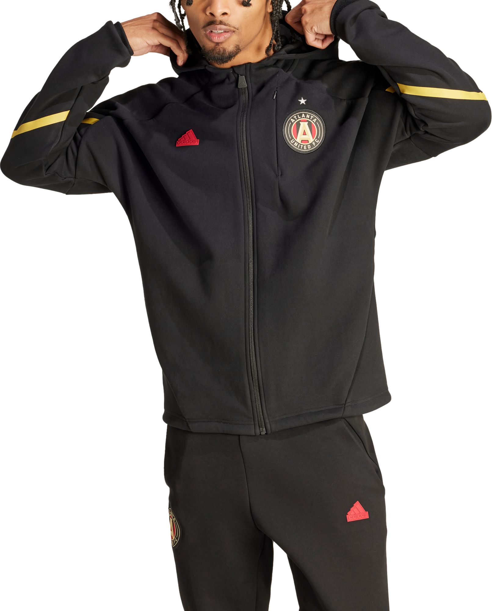 adidas Adult Atlanta United 2024 Black Prematch Anthem Jacket