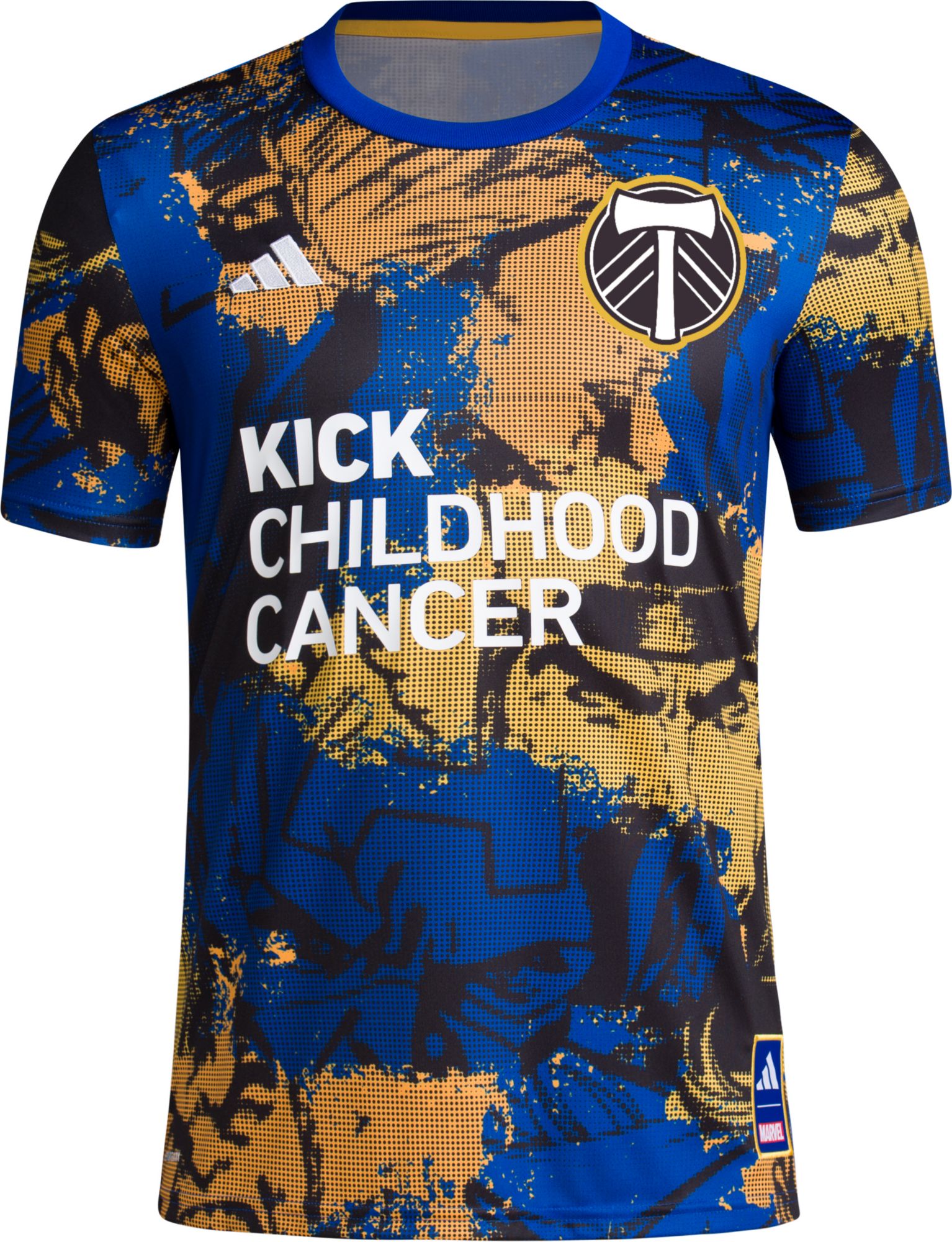 adidas Portland Timbers 2023 Kick Childhood Cancer Purple Prematch Jersey