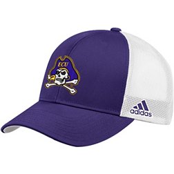 adidas Men's East Carolina Pirates Purple Structured Adjustable Trucker Hat