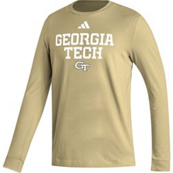 adidas Men's Georgia Tech Yellow Jackets Gold Wordmark Long Sleeve T-Shirt