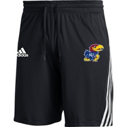adidas Men's Kansas Jayhawks Black 3-Stripe Shorts