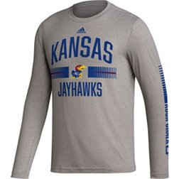 adidas Men's Kansas Jayhawks Grey Blend Long Sleeve T-Shirt