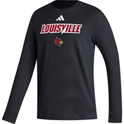 adidas Men's Louisville Cardinals Black Wordmark Long Sleeve T-Shirt
