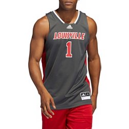 adidas Men's Louisville Cardinals #1 Grey Reverse Retro Replica Basketball Jersey