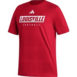 adidas Men's Louisville Cardinals Cardinal Red Football T-Shirt