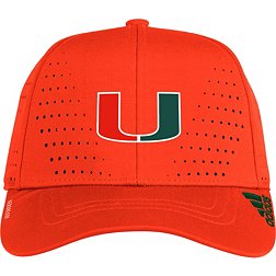 adidas Men's Miami Hurricanes Orange Performance Structured Adjustable Hat