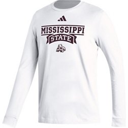 adidas Men's Mississippi State Bulldogs White Wordmark Long Sleeve T-Shirt