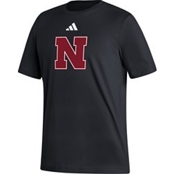 adidas Men's Nebraska Cornhuskers Black Logo T-Shirt