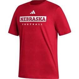 adidas Men's Nebraska Cornhuskers Scarlet Football T-Shirt