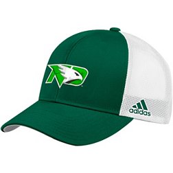 adidas Men's North Dakota Fighting Hawks Green Structured Adjustable Trucker Hat