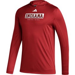 adidas Men's Indiana Hoosiers Crimson Hooded Long Sleeve T-Shirt