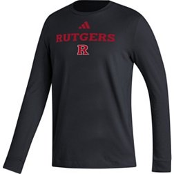 adidas Men's Rutgers Scarlet Knights Black Wordmark Long Sleeve T-Shirt