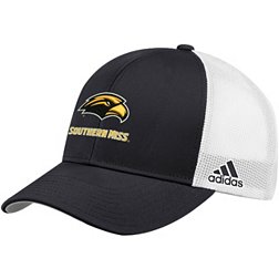 adidas Men's Southern Miss Golden Eagles Black Structured Adjustable Trucker Hat