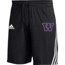 adidas Men's Washington Huskies Black 3-Stripe Shorts