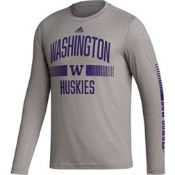 adidas Men's Washington Huskies Grey Blend Long Sleeve T-Shirt